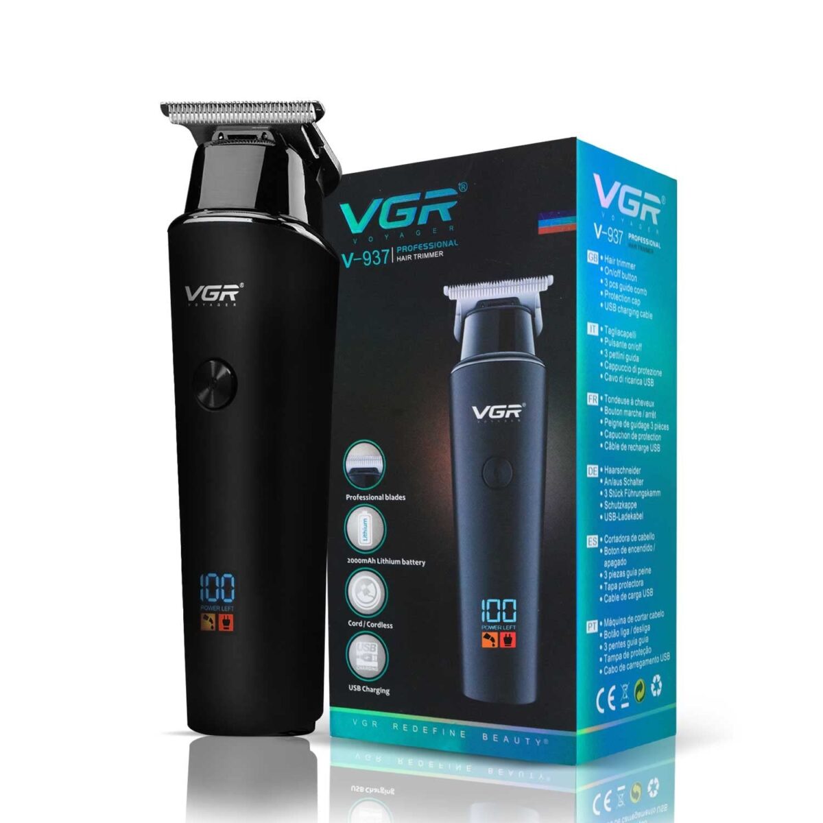 imgi_24_VGR-V-937-1st VGR V-937 Professional Corded & Cordless Hair Trimmer - Image 1